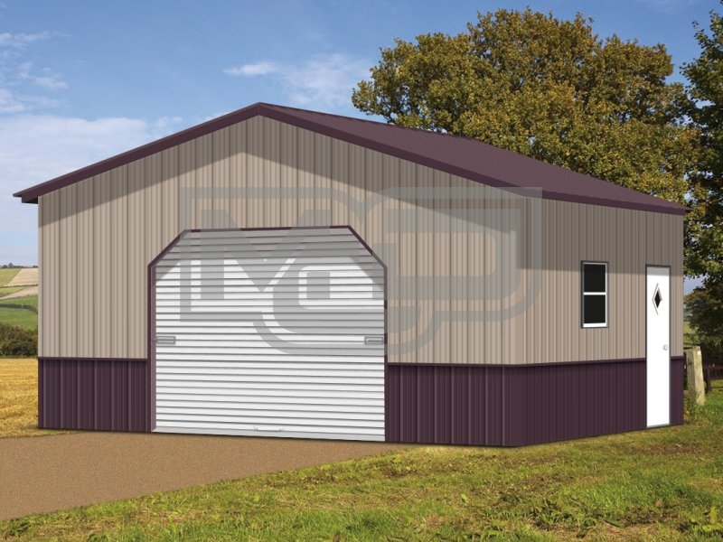 Deluxe Metal Garage | Vertical Roof | 20W x 21 x 8H | 1-Car Garage Deluxe Metal Garage | Vertical Roof | 20W x 21 x 8H | 1-Car Garage
