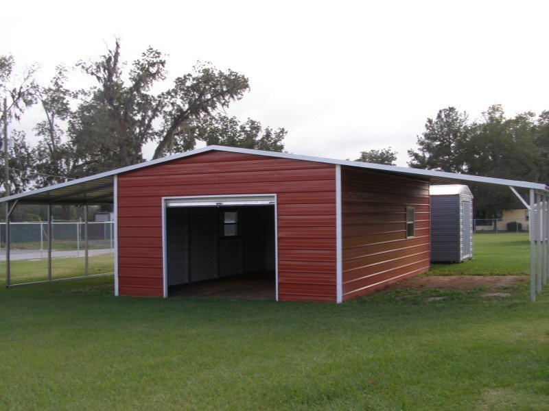 Metal Barn Shed | Boxed Eave Roof | 42W x 26L x 8H | Lean-tos