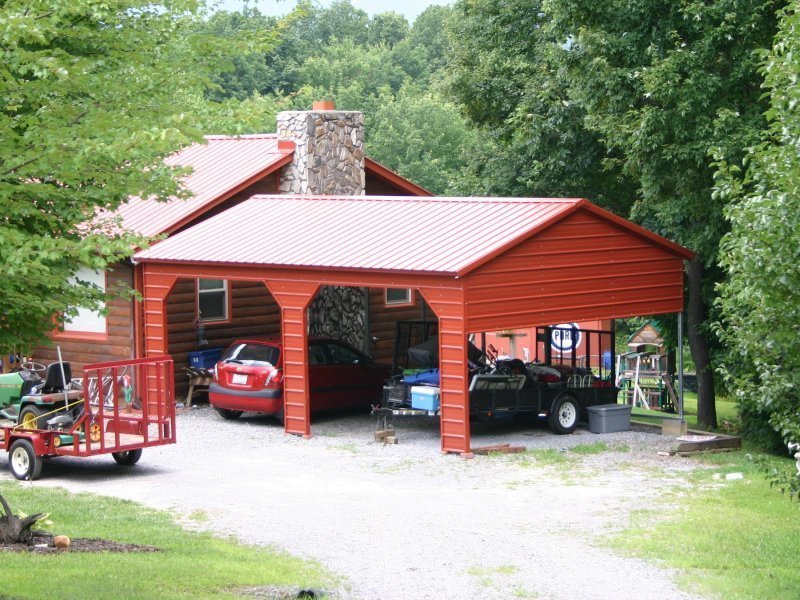 Carport Vertical Roof 22W x 26L x 9H 1 Extended 