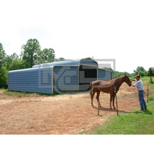 Metal Horse Barn | Regular Roof | 36W x 26L x 9H | Shelter