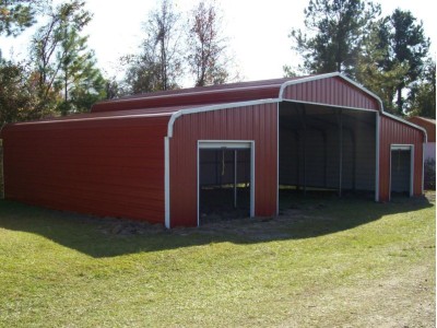 Steel Barn Shelter | Regular Roof | 42W x 26L x 9H | Metal Shelter