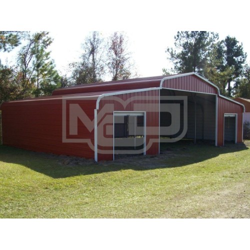 Steel Barn Shelter | Regular Roof | 42W x 26L x 9H | Metal Shelter