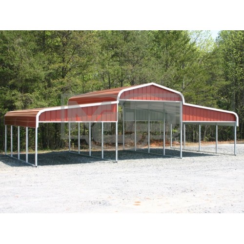 Metal Barn Shelter | Regular Roof | 36W x 21L x 10H | Metal Ag Shelter
