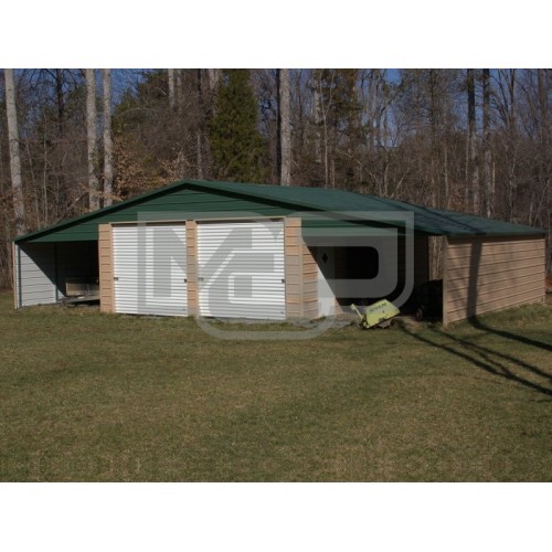 Continuous Roof Barn | Boxed Eave Roof | 46W x 31L x 10H | Enclosed Barn