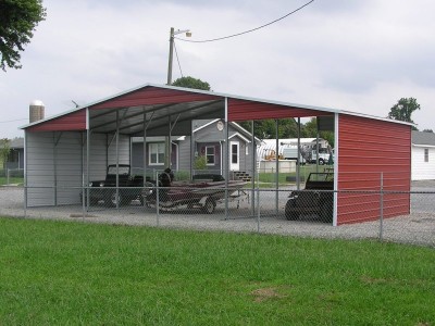 Barn Shelter | Boxed Eave Roof | 42W x 21L x 12H | Continuous Roof