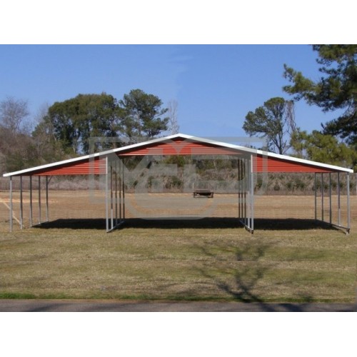 Barn Shelter | Boxed Eave Roof | 42W x 21L x 10H | Continuous Roof