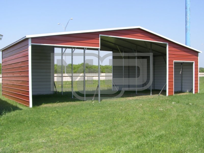 Metal Barn Shelter | Boxed Eave Roof | 42W x 21L x 12H | Continuous Roof Metal Barn Shelter | Boxed Eave Roof | 42W x 21L x 12H | Continuous Roof