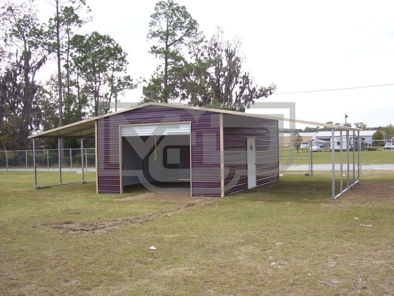 Enclosed Metal Barn | Boxed Eave Roof | 44W x 21L x 10H | Lean-tos Enclosed Metal Barn | Boxed Eave Roof | 44W x 21L x 10H | Lean-tos