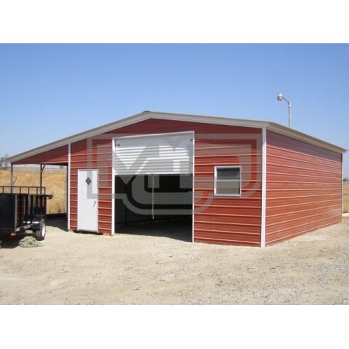 Continuous Roof Barn | Vertical Roof | 36W x 26L x 10H | Enclosed Barn