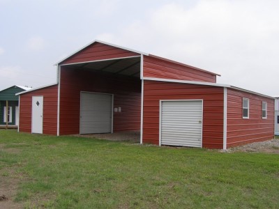 Metal Barn | Boxed Eave Roof | 42W x 31L x 12H | Raised Center Aisle