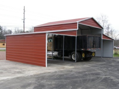 Metal Barn | Boxed Eave Roof | 42W x 21L x 12H | Raised Center