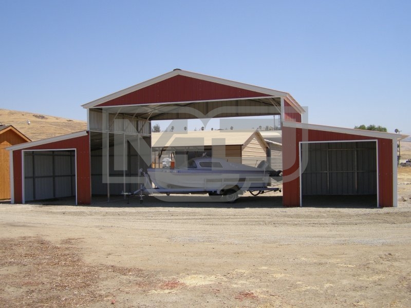 Raised Center Metal Barn | Vertical Roof | 48W x 21L x 12H | Carolina Barn Raised Center Metal Barn | Vertical Roof | 48W x 21L x 12H | Carolina Barn