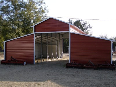 Horse Barn | Boxed Eave Roof | 42W x 31L x 12H | Raised Center Aisle