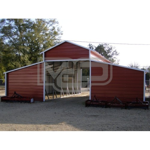 Horse Barn | Boxed Eave Roof | 42W x 31L x 12H | Raised Center Aisle