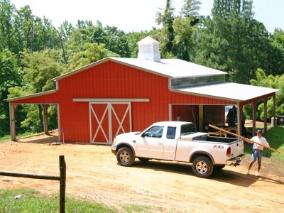 Metal Barn Workshop | Vertical Roof | 46W x 31L x 12H | Enclosed Barn