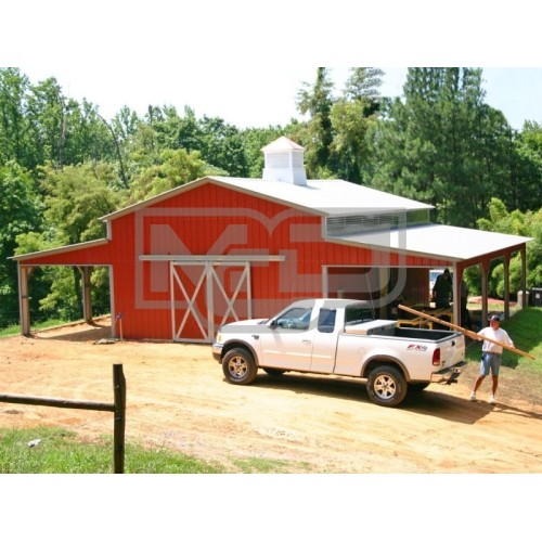 Metal Barn Workshop | Vertical Roof | 46W x 31L x 12H | Enclosed Barn