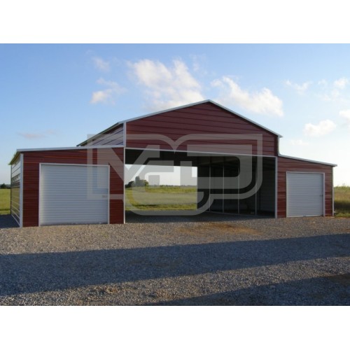 Carolina Style Barn | Boxed Eave Roof | 48W x 26L x 12H | Raised Center Aisle