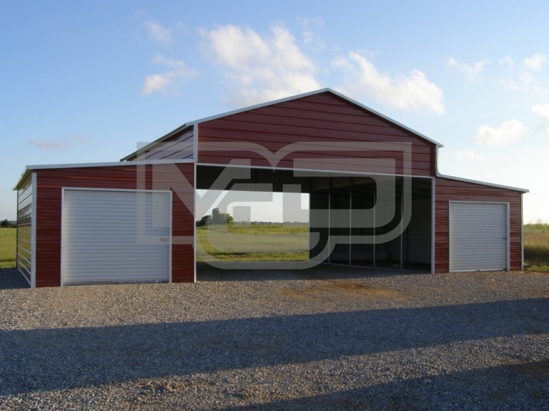 Carolina Style Barn | Boxed Eave Roof | 48W x 26L x 12H | Raised Center Aisle