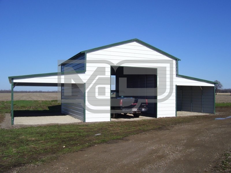 Raised Center Aisle Barn | Vertical Roof | 42W x 26L x 12H | Metal Shelter Raised Center Aisle Barn | Vertical Roof | 42W x 26L x 12H | Metal Shelter