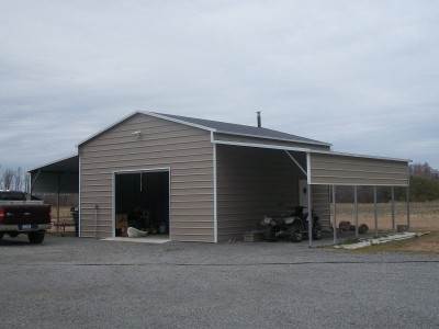 Enclosed Metal Barn | Boxed Eave Roof | 48W x 26L x 12H | Barn Building
