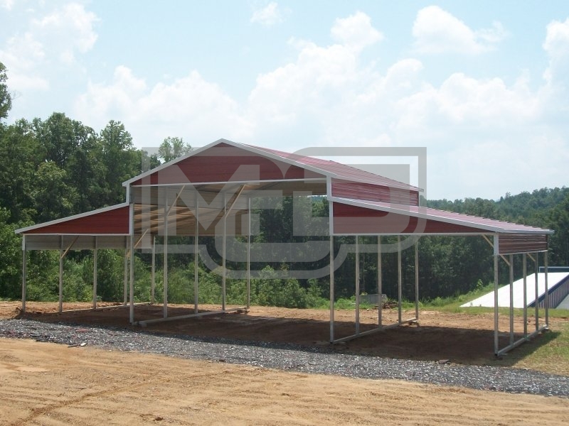 Steel Barn Shelter | Boxed Eave Roof | 42W x 21L x 12H | Barn Shed