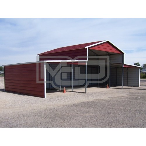 Metal Barn | Boxed Eave Roof | 44W x 21L x 12H | Metal Shelter