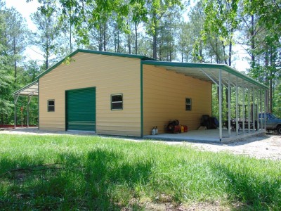 Enclosed Metal Barn | Vertical Roof | 54W x 31L x 12H |  Metal Shop