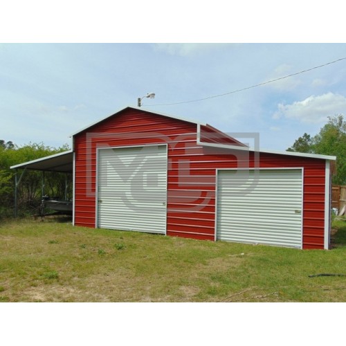 Metal Barn | Boxed Eave Roof | 42W x 26L x 12H | Raised Center Aisle