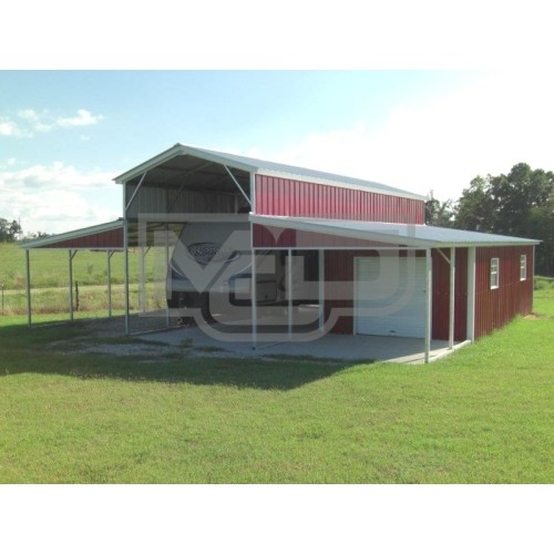 Metal Barn RV Shelter | Vertical Roof | 36W x 31L x 12H |  Metal Barn