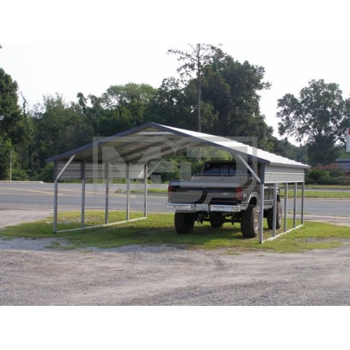 Carport | Boxed Eave Roof | 20W x 21L x 6H | 2 Panels