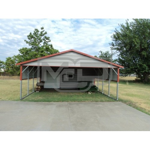 Carport | Boxed Eave Roof | 20W x 26L x 7H Utility Carport Combo