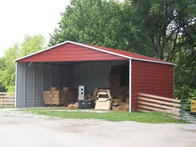 Carport | Boxed Eave Roof | 28W x 26L x 12H | Triple-Wide