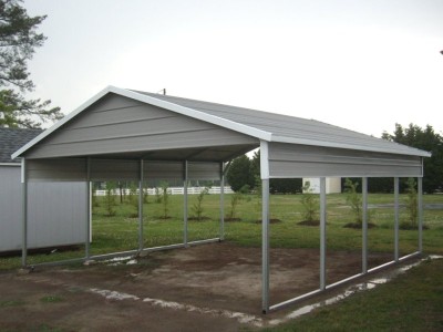 Carport | Boxed Eave Roof | 20W x 21L x 7H | 2 Panels | 2 Gables