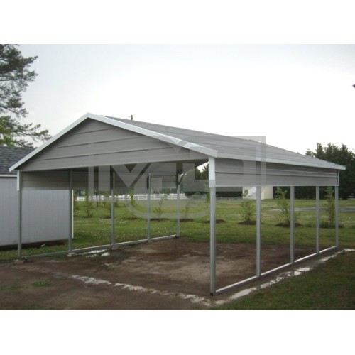 Carport | Boxed Eave Roof | 20W x 21L x 7H | 2 Panels | 2 Gables