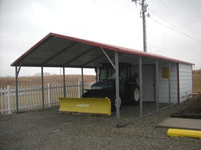 Carport | Boxed Eave Roof | 18W x 31L x 6H Utility Carport Combo