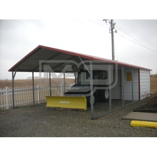 Carport | Boxed Eave Roof | 18W x 31L x 6H Utility Carport Combo