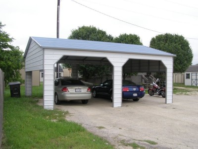 Carport | Boxed Eave Roof | 22W x 26L x 9H` | 2 Extended Gables | Side Entry