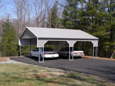 Carport | Boxed Eave Roof | 22W x 26L x 8H` | 2 Gables | 2 3' Panels