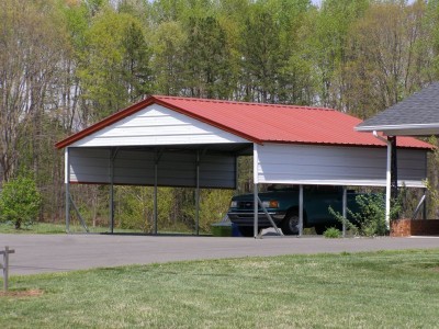 Carport | Vertical Roof | 20W x 21L x 8H` | 2 Gables | 2 Panels