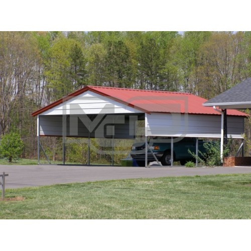 Carport | Vertical Roof | 20W x 21L x 8H` | 2 Gables | 2 Panels