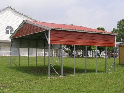 Carport | Vertical Roof | 26W x 21L x 10H Triple-Wide