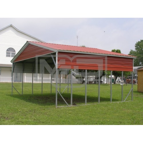 Carport | Vertical Roof | 26W x 21L x 10H Triple-Wide