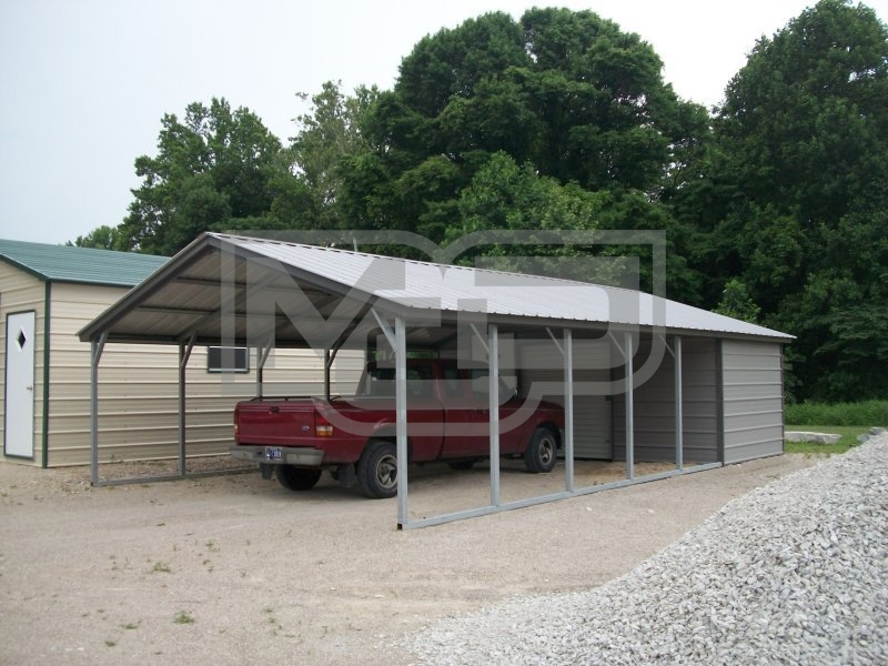 Carport | Vertical Roof | 18W x 36L x 7H Utility