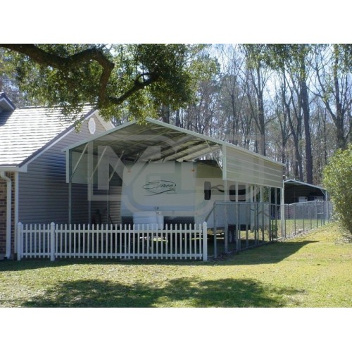 Carport | Boxed Eave Roof | 12W x 31L x 10H | RV Camper Cover