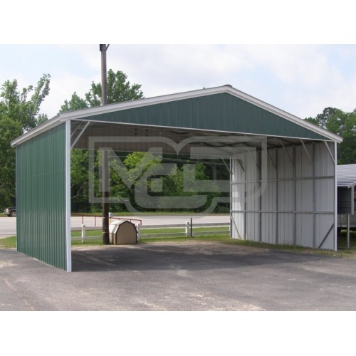 Carport | Vertical Roof | 30W x 21L x 10H Triple-Wide