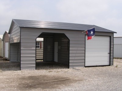 Garage | Boxed Eave Roof | 22W x 31L x 9H |  Metal Garage Shelter