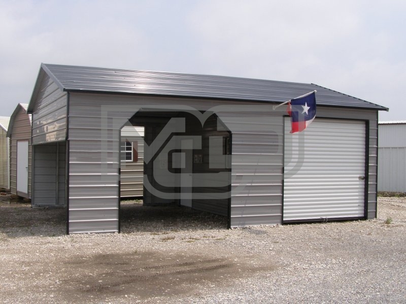 Garage | Boxed Eave Roof | 22W x 31L x 9H |  Metal Garage Shelter