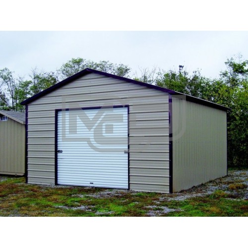 Garage | Boxed Eave Roof | 18W x 26L x 9H |  1-Car Metal Garage