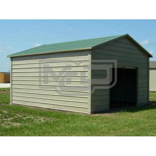 Garage | Boxed Eave Roof | 12W x 21L x 10H |  One Car Garage