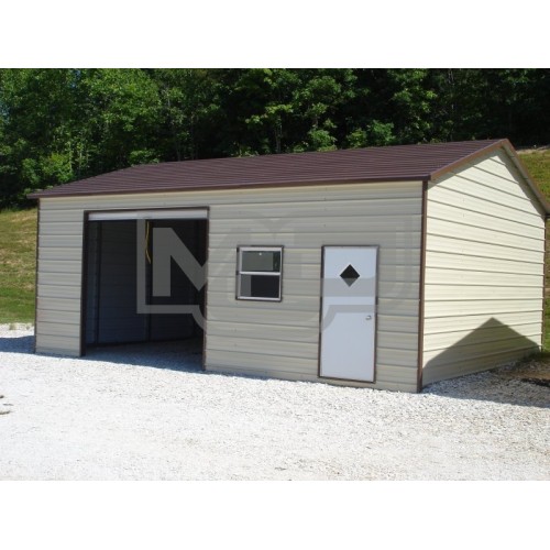 Garage | Boxed Eave Roof | 22W x 26L x 9H | Side Entry Metal Garage